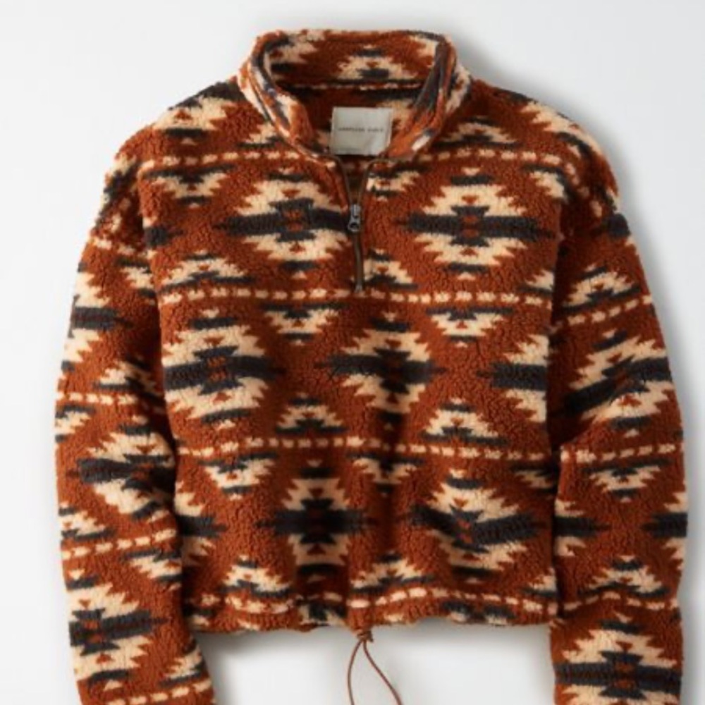 American Eagle Fuzzy Sherpa Sweater